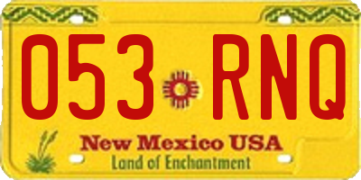 NM license plate 053RNQ