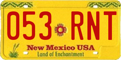 NM license plate 053RNT