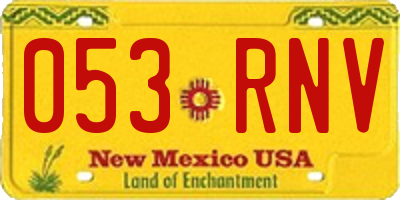 NM license plate 053RNV