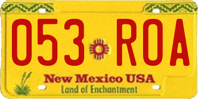 NM license plate 053ROA