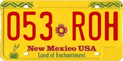 NM license plate 053ROH