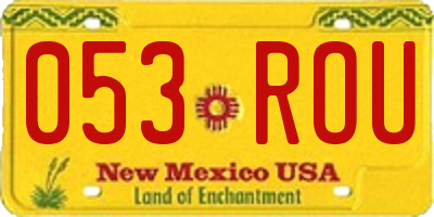 NM license plate 053ROU