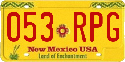 NM license plate 053RPG