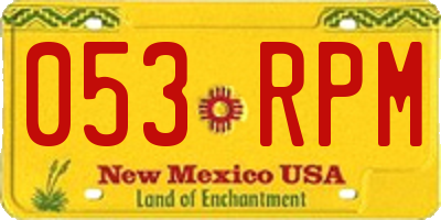NM license plate 053RPM