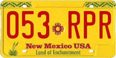 NM license plate 053RPR