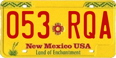 NM license plate 053RQA