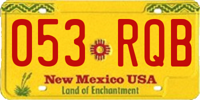 NM license plate 053RQB