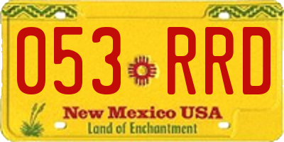 NM license plate 053RRD