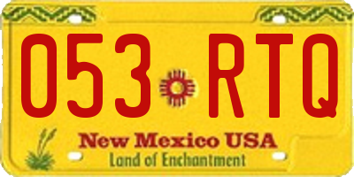 NM license plate 053RTQ