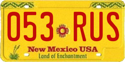 NM license plate 053RUS