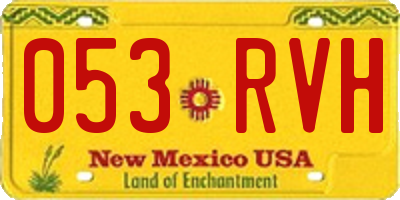 NM license plate 053RVH