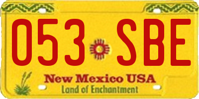 NM license plate 053SBE