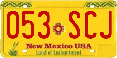 NM license plate 053SCJ