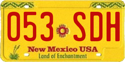 NM license plate 053SDH