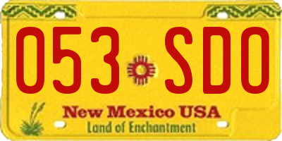 NM license plate 053SDO