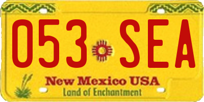 NM license plate 053SEA