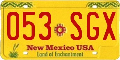 NM license plate 053SGX