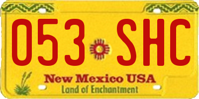 NM license plate 053SHC
