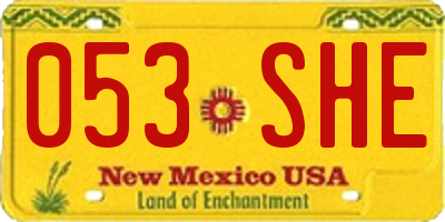 NM license plate 053SHE