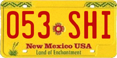 NM license plate 053SHI