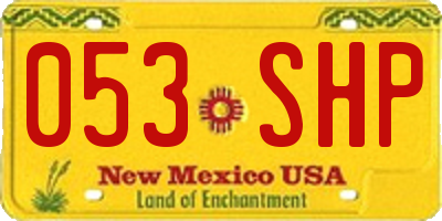 NM license plate 053SHP