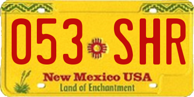 NM license plate 053SHR