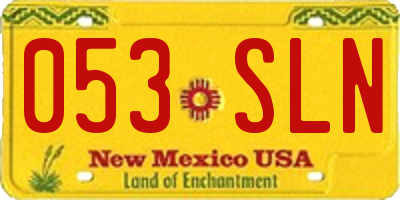 NM license plate 053SLN