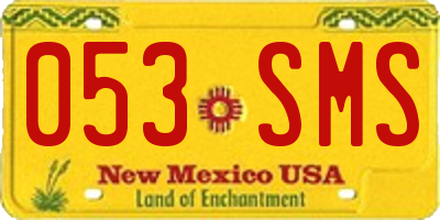 NM license plate 053SMS
