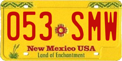 NM license plate 053SMW