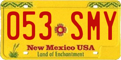 NM license plate 053SMY