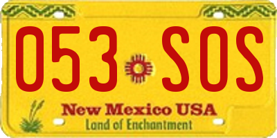 NM license plate 053SOS