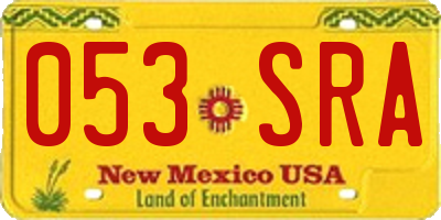 NM license plate 053SRA