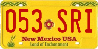 NM license plate 053SRI