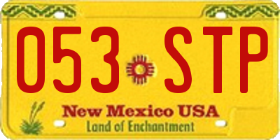 NM license plate 053STP