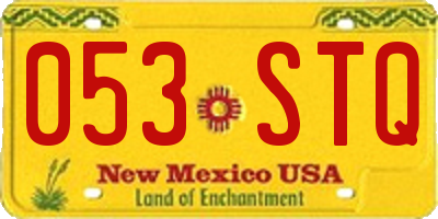 NM license plate 053STQ