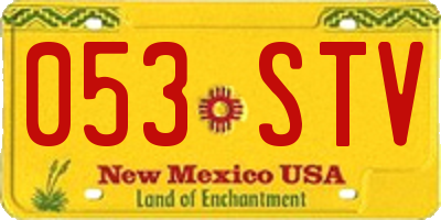 NM license plate 053STV