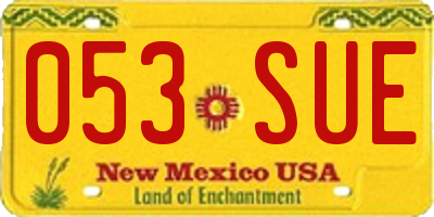 NM license plate 053SUE