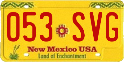 NM license plate 053SVG