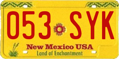 NM license plate 053SYK