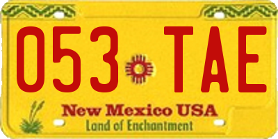 NM license plate 053TAE