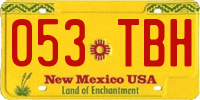 NM license plate 053TBH