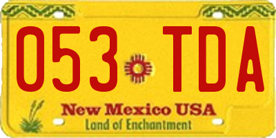 NM license plate 053TDA