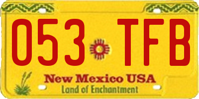 NM license plate 053TFB