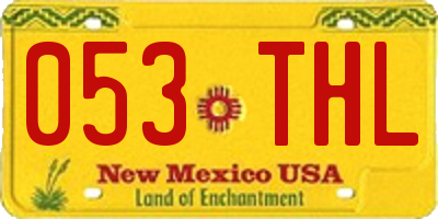 NM license plate 053THL