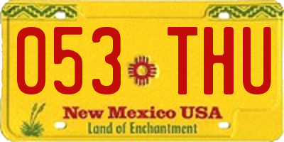 NM license plate 053THU