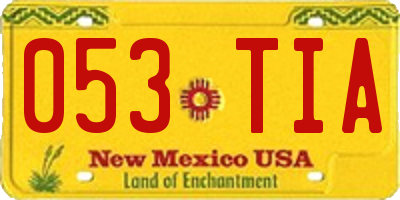 NM license plate 053TIA
