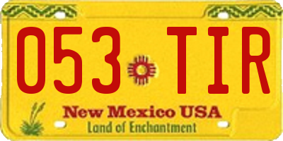 NM license plate 053TIR