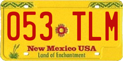 NM license plate 053TLM