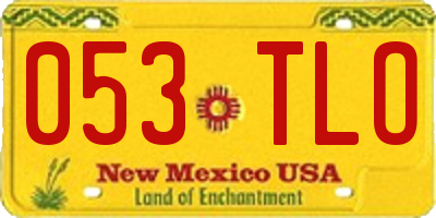 NM license plate 053TLO