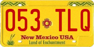 NM license plate 053TLQ